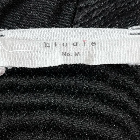 Elodie | Black Floral Cherry Blossom Peplum V-Neck Blouse, Medium - Picture 6 of 6